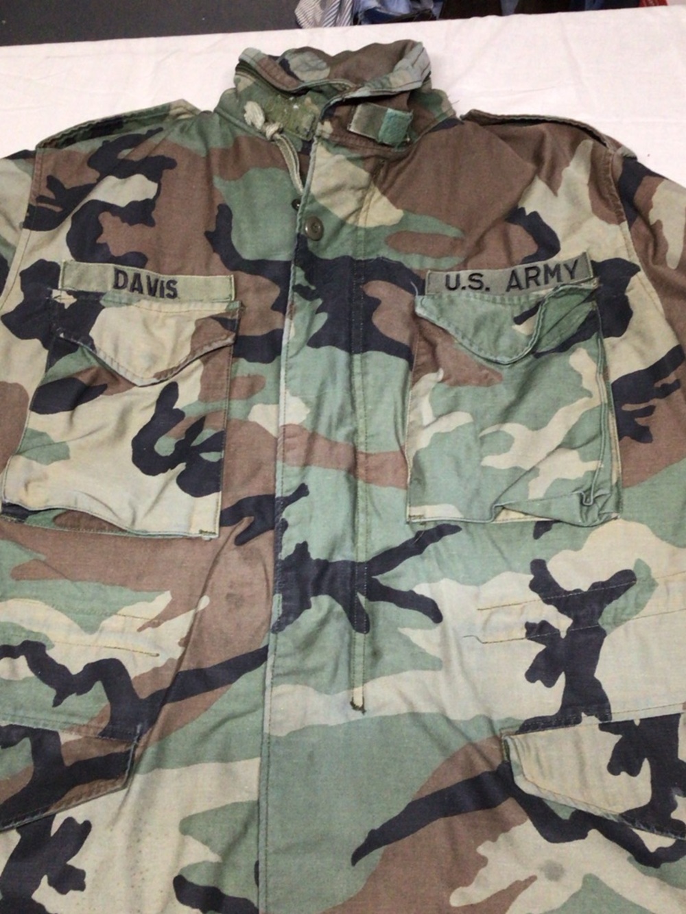 U.S. Army Woodland Camouflage Field Jacket - Green/Brown/Black.  Real deal here